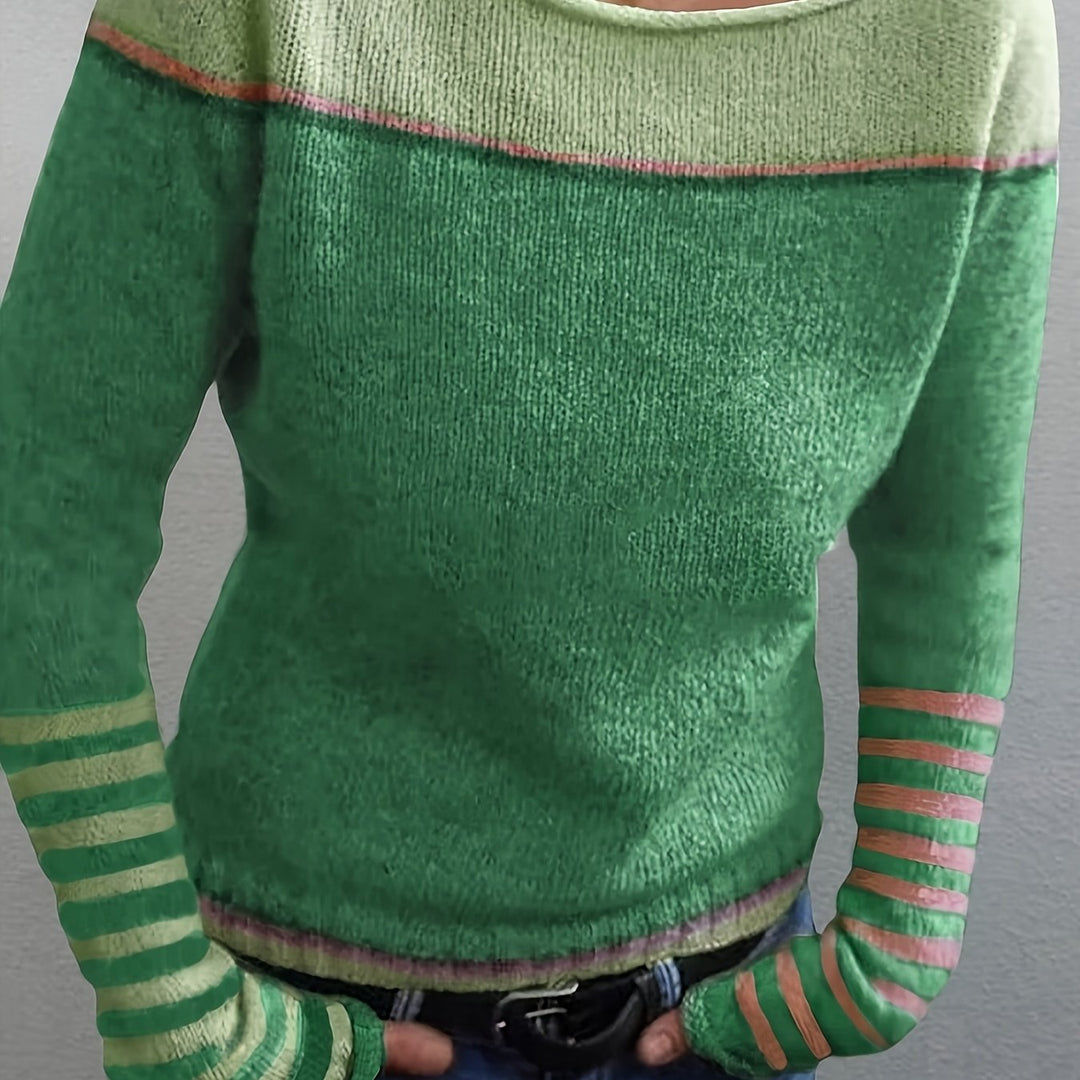 Amandine | Pull Color-Block à Manches Longues