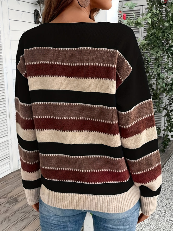 Béatrice | Pull Rayé Col Rond Coupe Ample