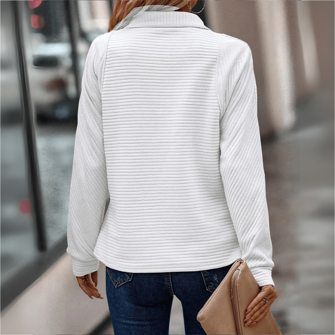 Élise | Pull Zippé Texturé Décontracté