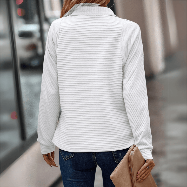 Élise | Pull Zippé Texturé Décontracté