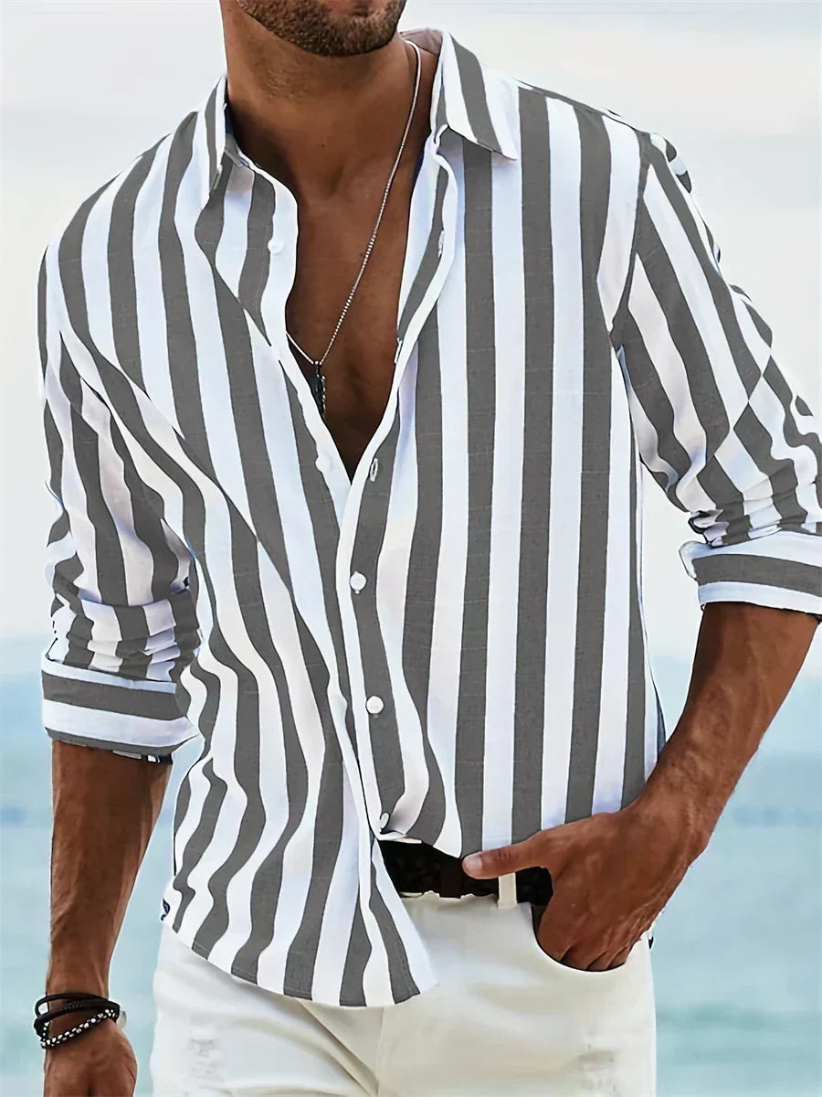 Roland | Chemise Rayée à Manches Longues