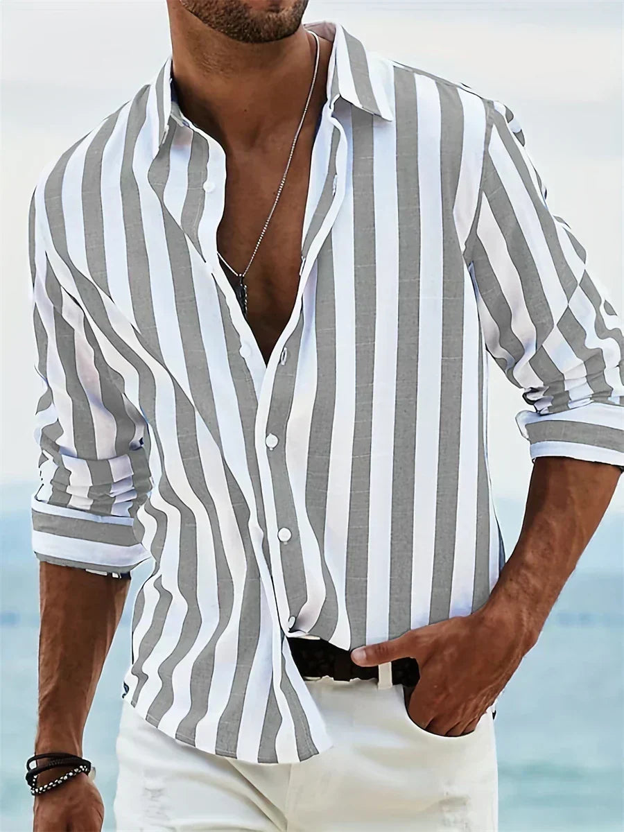 Roland | Chemise Rayée à Manches Longues
