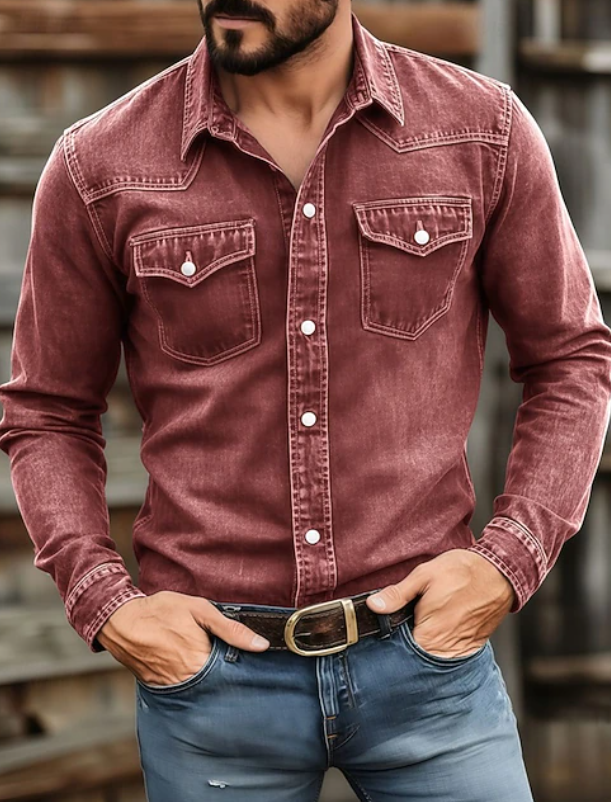 Romain | Chemise Western Élégante à Manches Longues