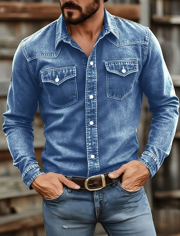 Romain | Chemise Western Élégante à Manches Longues