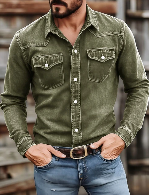 Romain | Chemise Western Élégante à Manches Longues