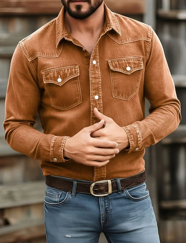 Romain | Chemise Western Élégante à Manches Longues