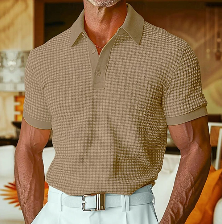 Basile | Polo Texturé à Col Ouvert