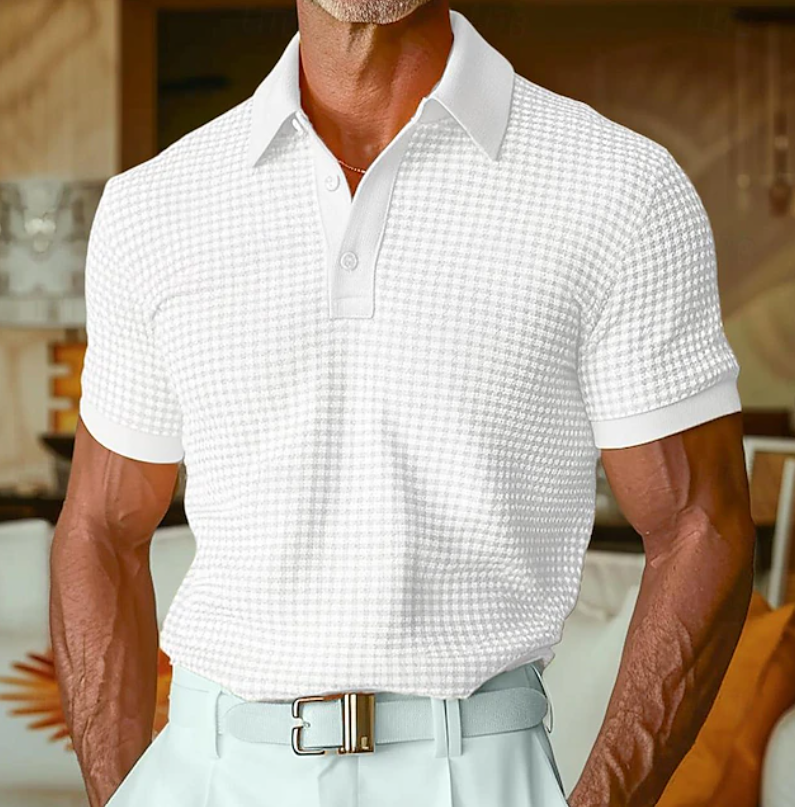 Basile | Polo Texturé à Col Ouvert