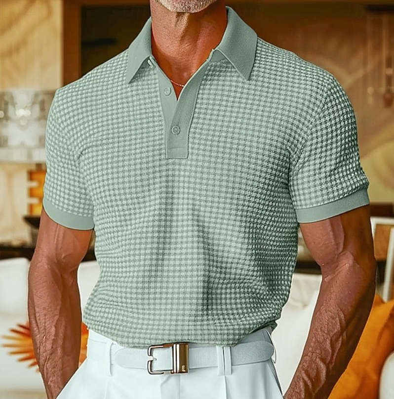 Basile | Polo Texturé à Col Ouvert