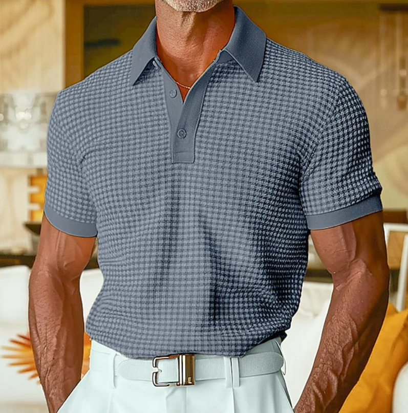 Basile | Polo Texturé à Col Ouvert