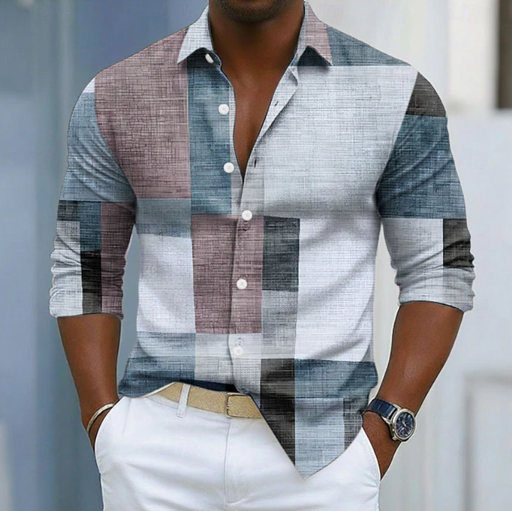 Lucas | Chemise Patchwork à Blocs de Couleurs