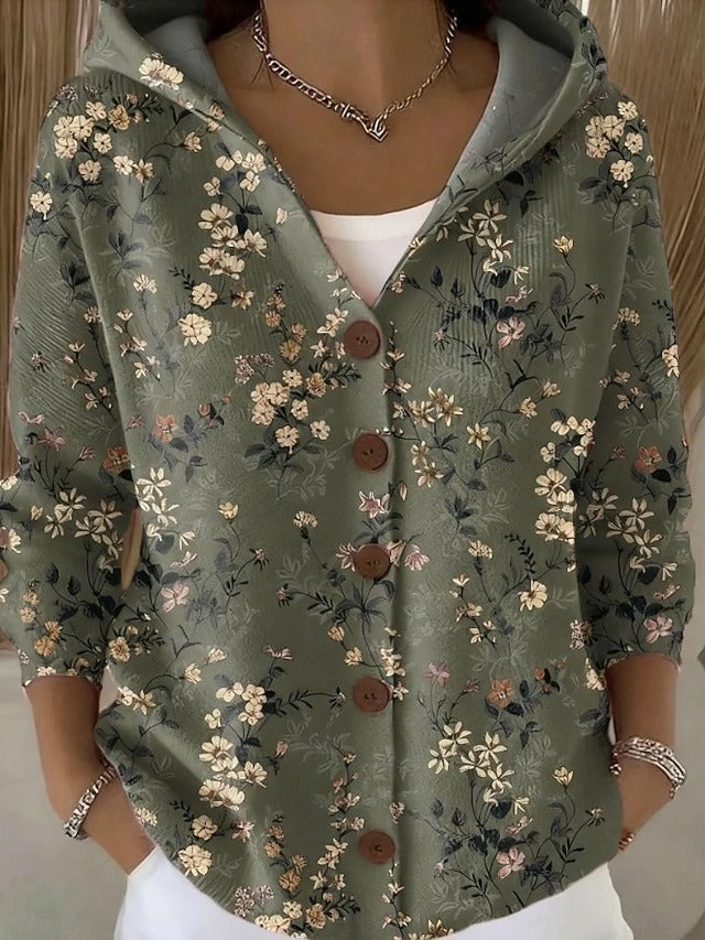Coralie | Veste à Capuche Boutonnée