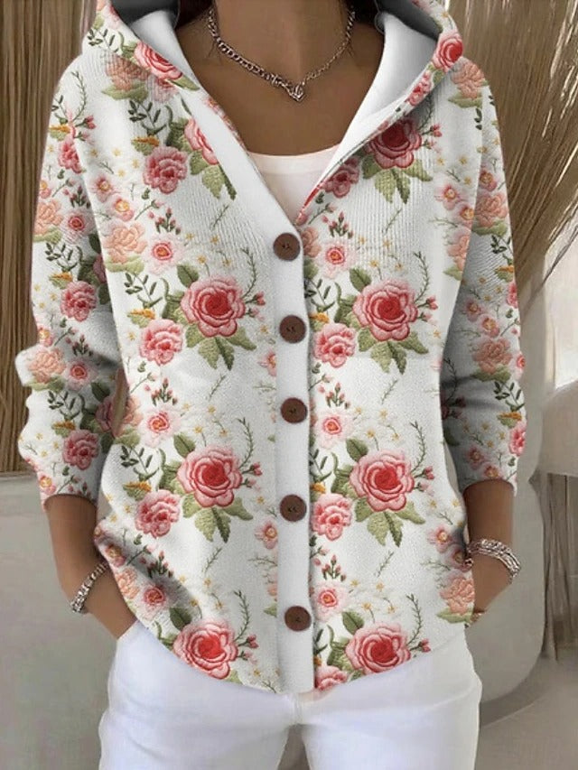 Coralie | Veste à Capuche Boutonnée