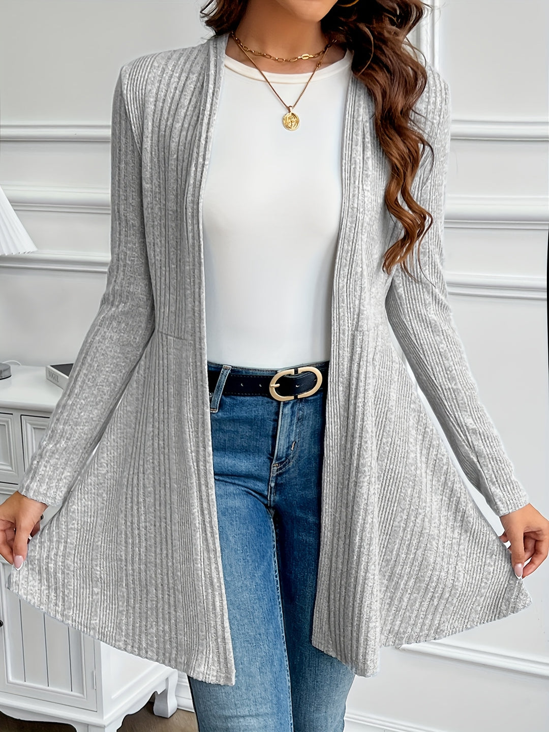Valentine | Gilet Long Nervuré