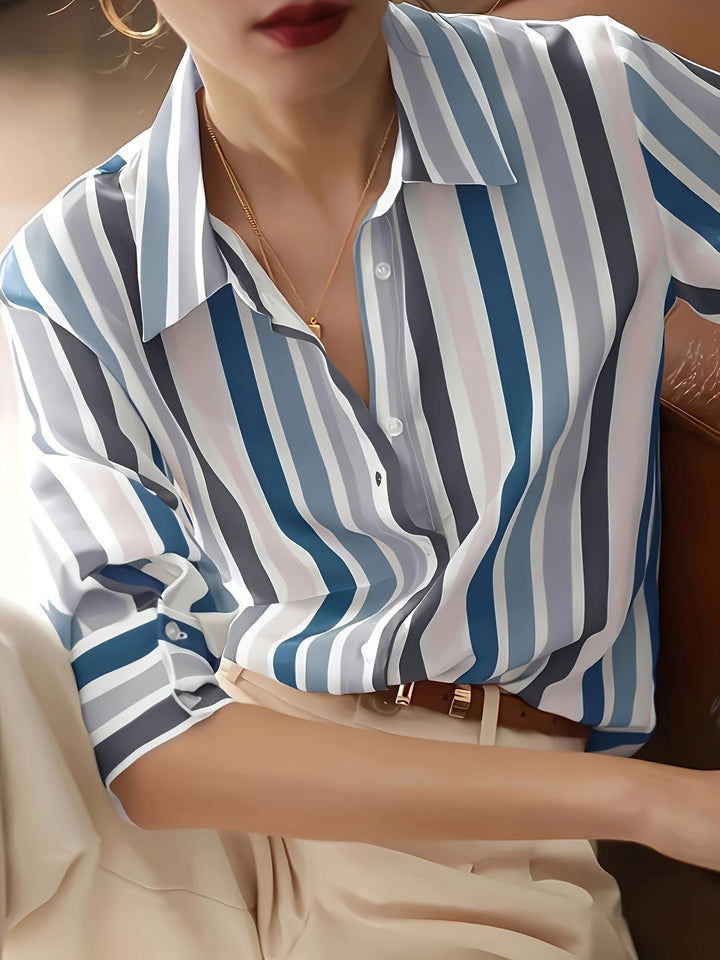 Margaux | Chemise Rayée à Manches Longues