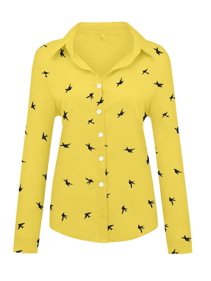 Aline | Chemise Fluide à Imprimé Oiseaux