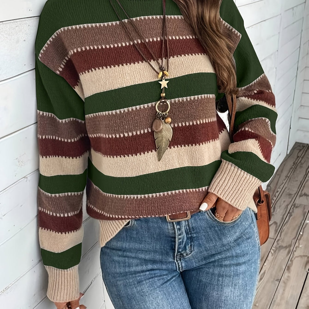 Béatrice | Pull Rayé Col Rond Coupe Ample