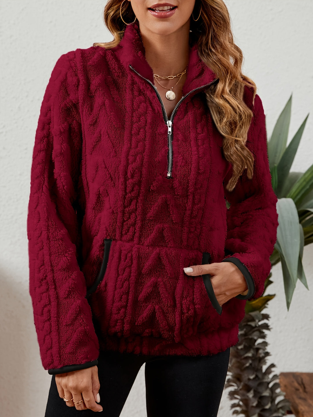 Faustine | Pull Texturé Col Zippé