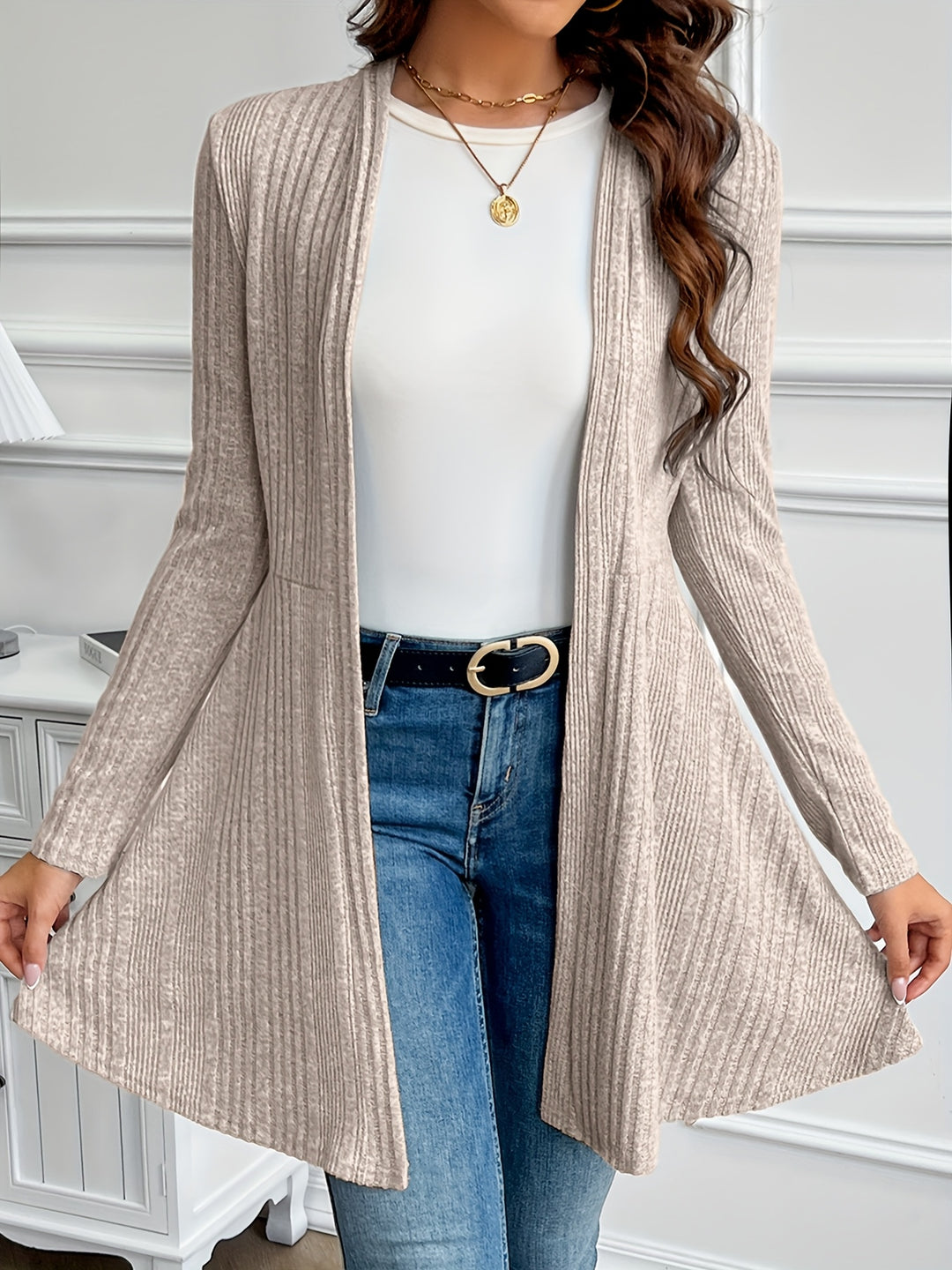 Valentine | Gilet Long Nervuré