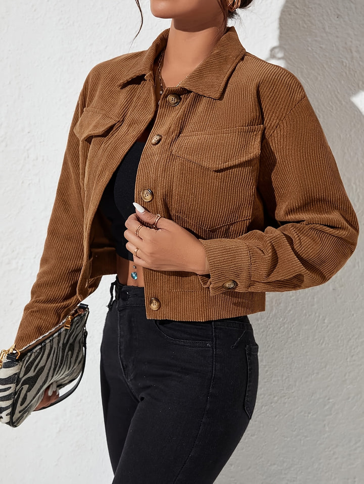 Léa | Veste Courte Boutonnée à Col