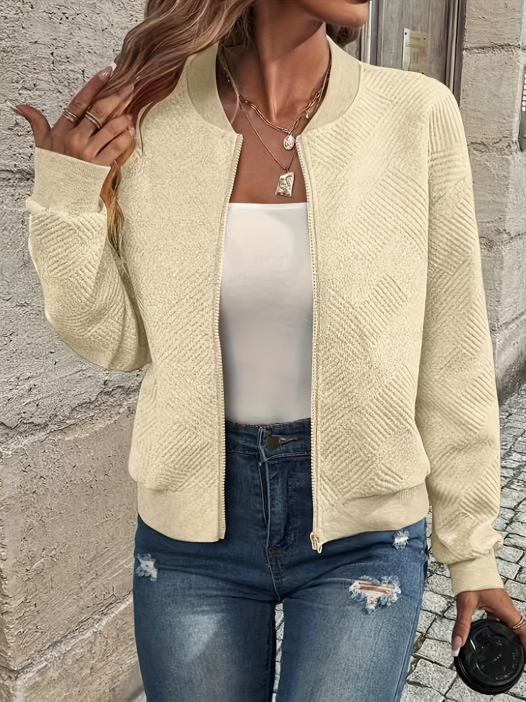 Charlotte | Veste Zippée Texturée