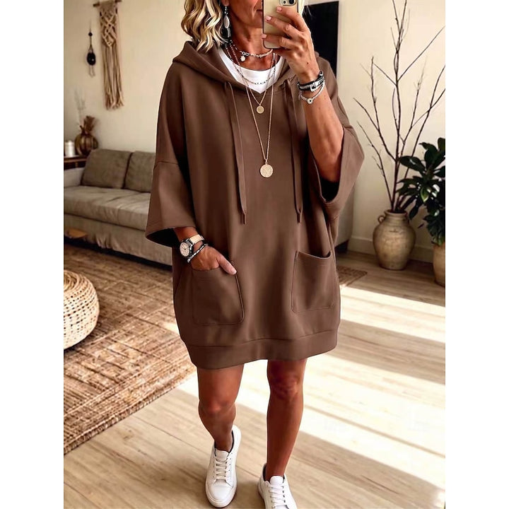 Coline | Robe Sweat à Capuche Décontractée