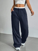 Odette | Pantalon Large à Fines Rayures