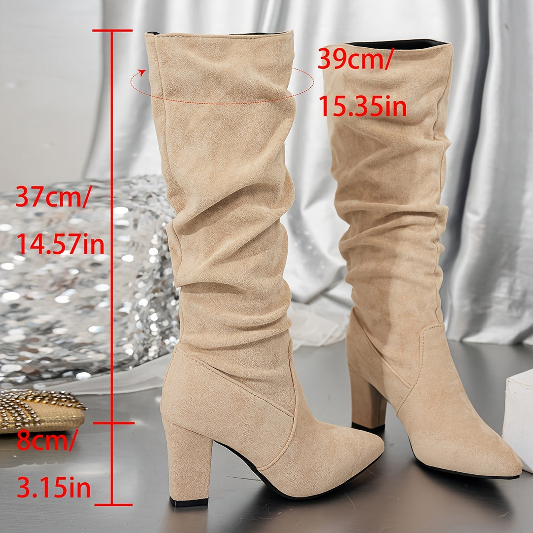 Albane | Bottes Hautes Drapées à Talon