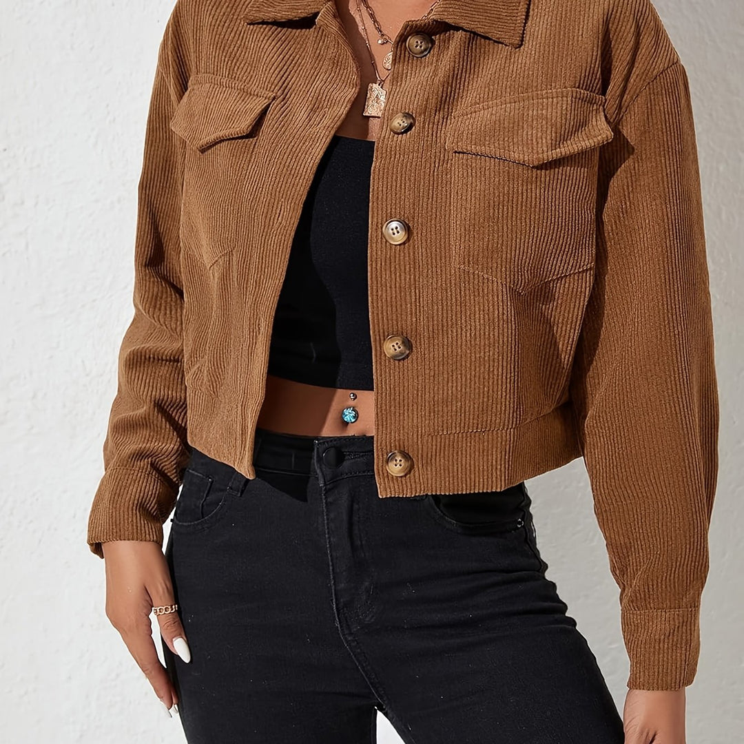 Léa | Veste Courte Boutonnée à Col