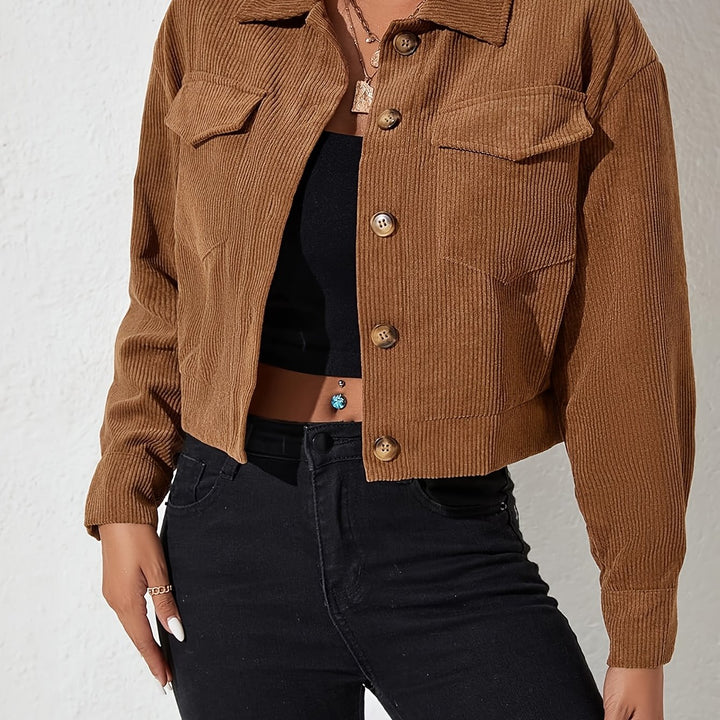 Léa | Veste Courte Boutonnée à Col