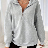 Ludivine | Sweat Décontracté à Col Zippé