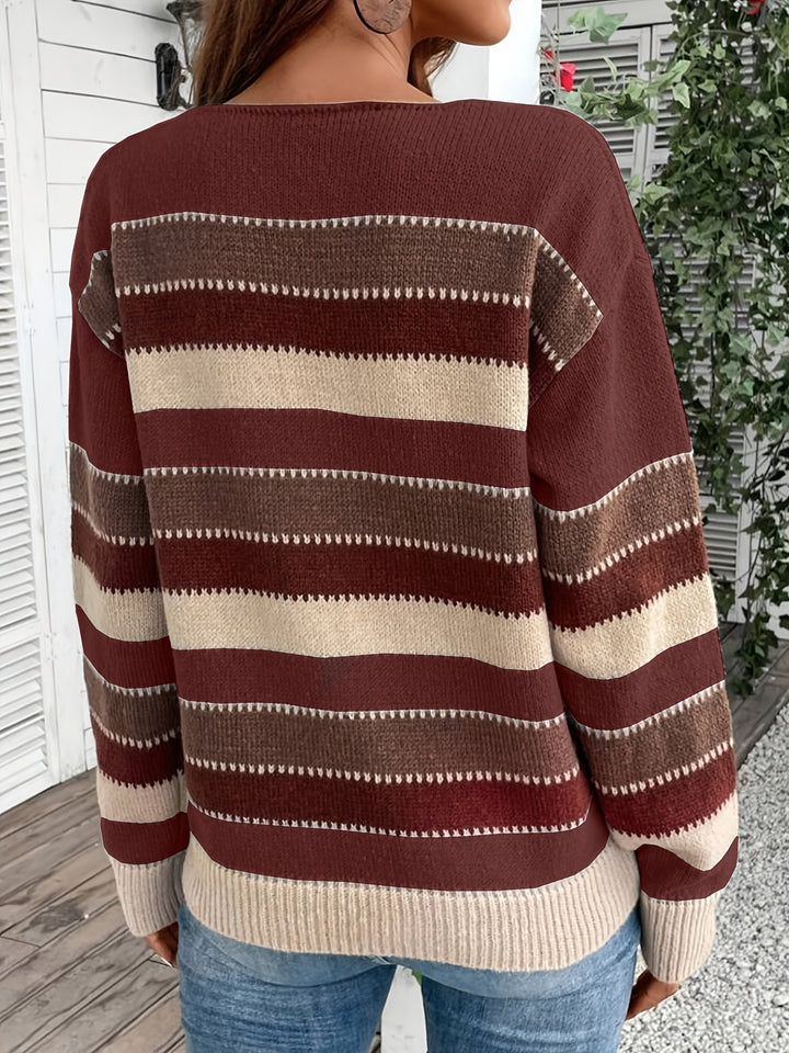 Béatrice | Pull Rayé Col Rond Coupe Ample