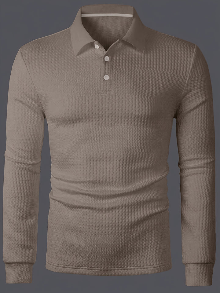 Victor | Polo Texturé à Manches Longues