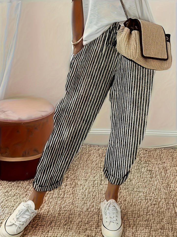 Roseline | Pantalon Fluide à Rayures