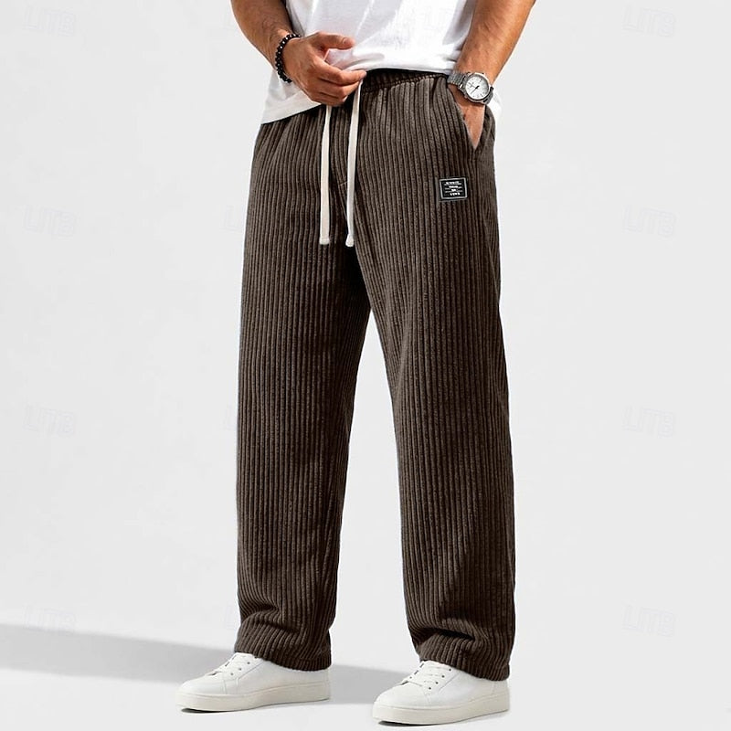 Eudes | Pantalon Droit Texturé à Taille Élastiquée
