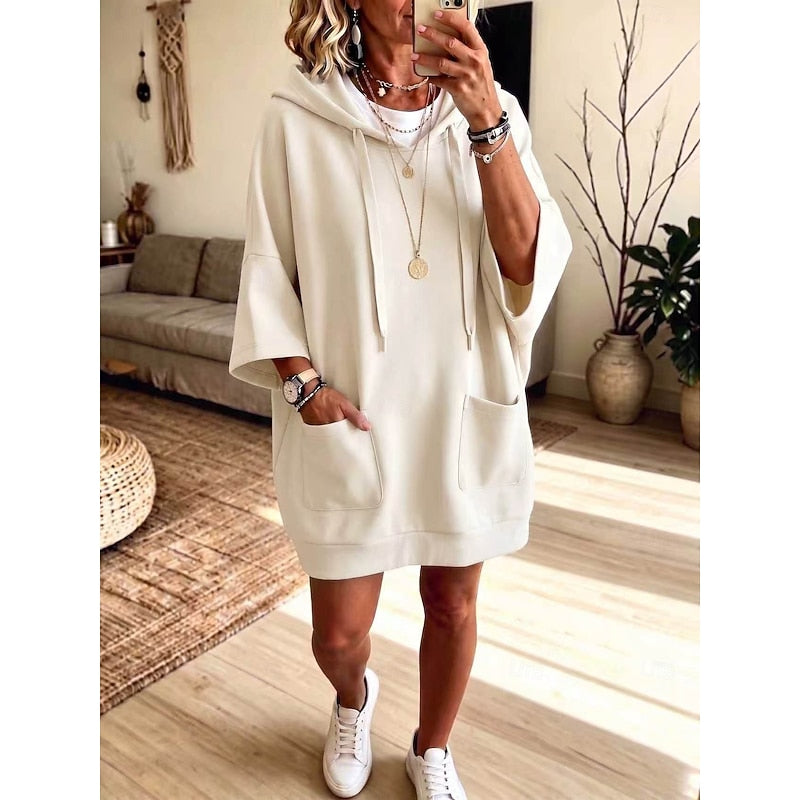 Coline | Robe Sweat à Capuche Décontractée