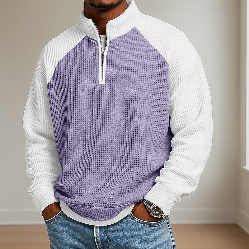 Tancrède | Polo Texturé à Col Montant Zippé