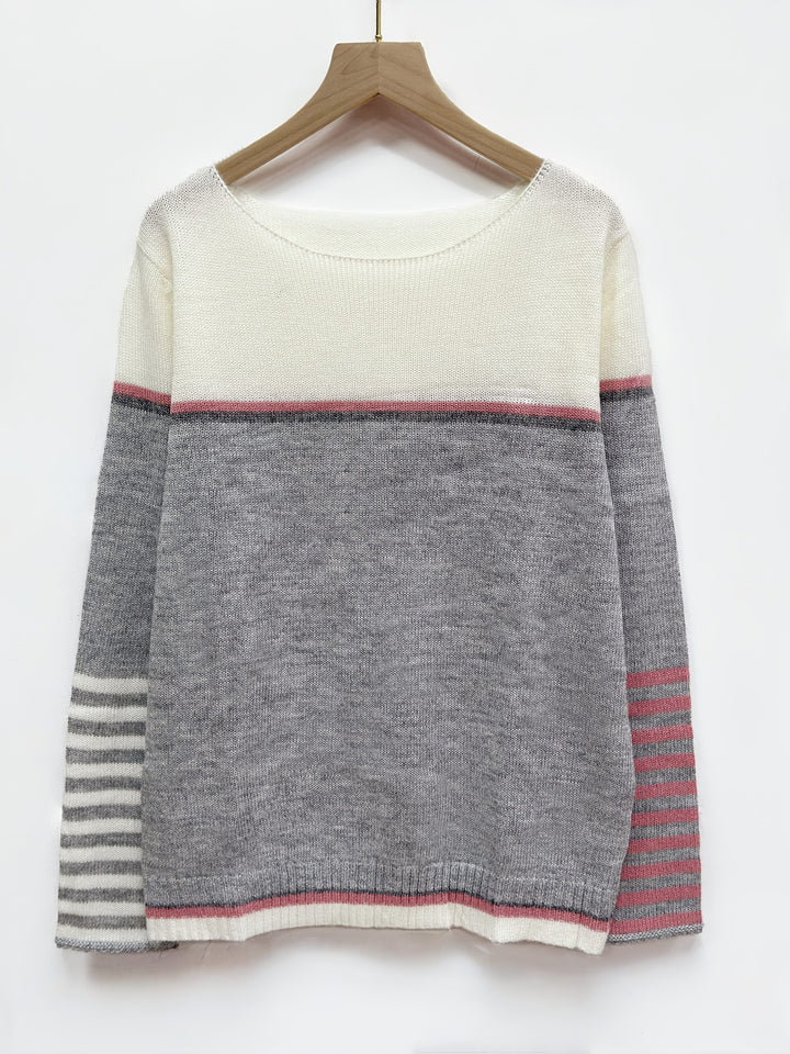 Amandine | Pull Color-Block à Manches Longues