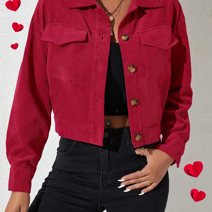 Léa | Veste Courte Boutonnée à Col