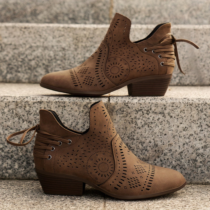 Delphine | Bottines Ajourées à Talon