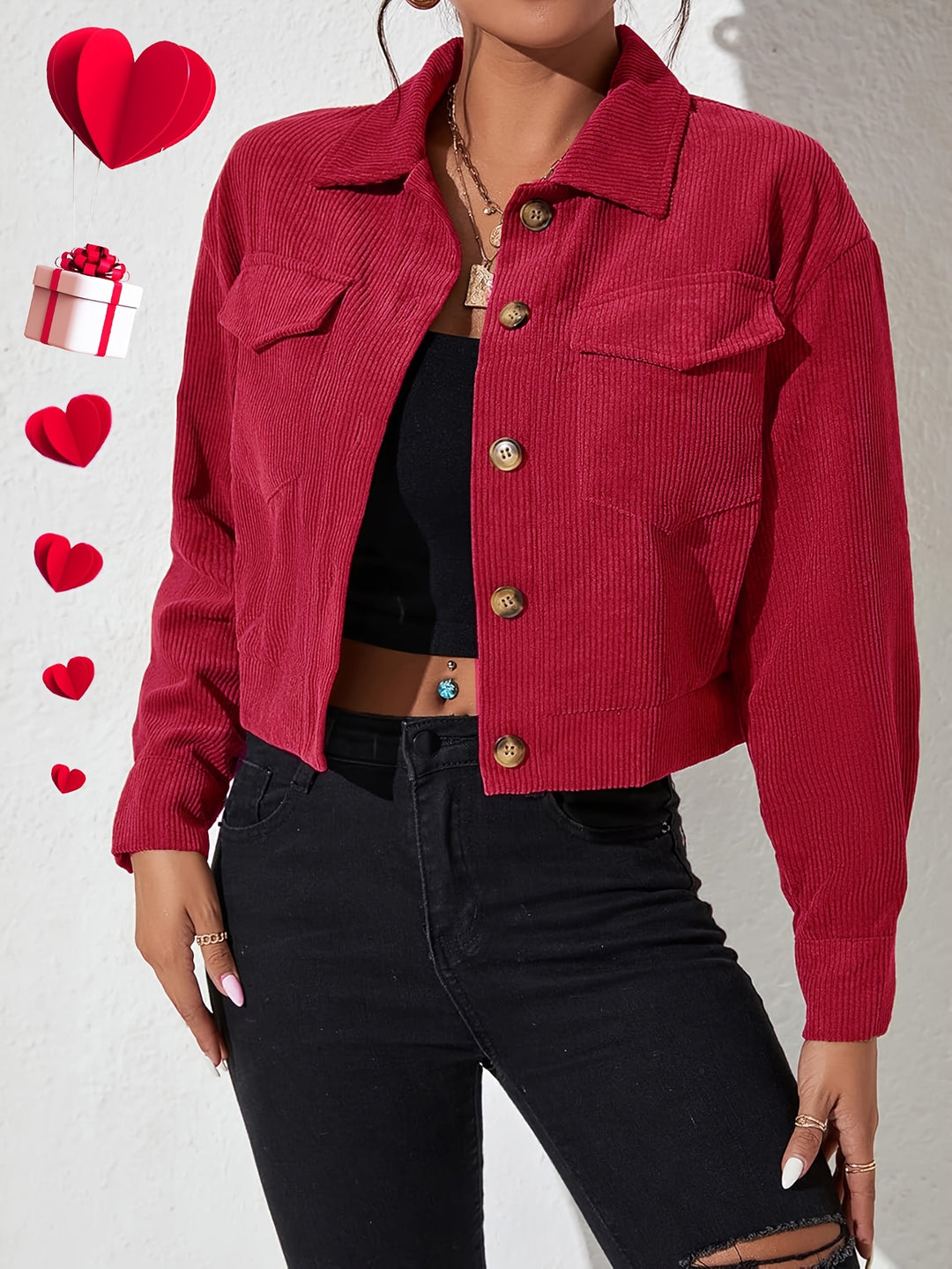 Léa | Veste Courte Boutonnée à Col