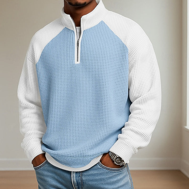 Tancrède | Polo Texturé à Col Montant Zippé