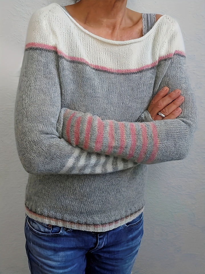 Amandine | Pull Color-Block à Manches Longues