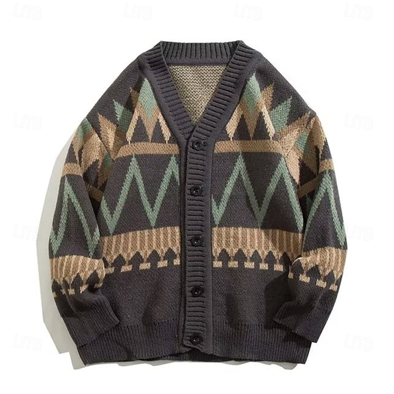 Maximilien | Cardigan de Noël Boutonné à Col V