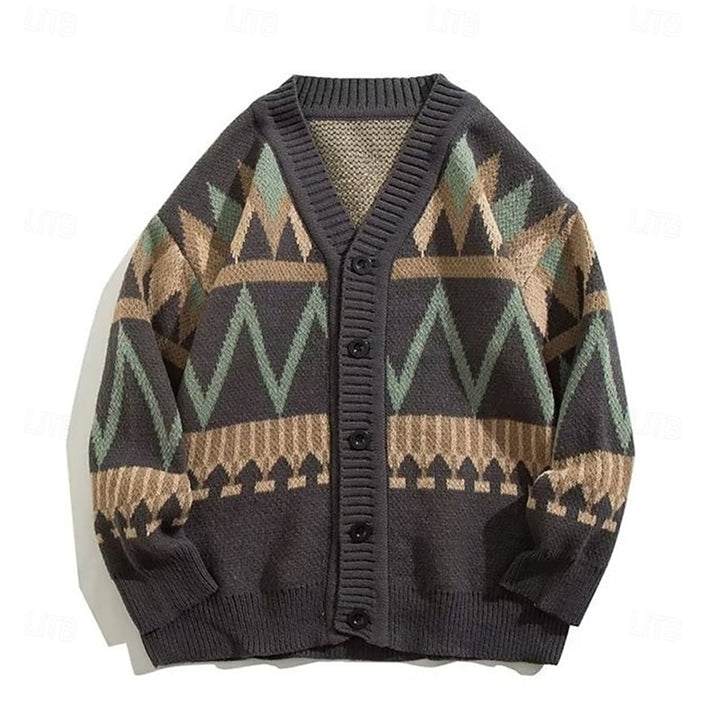 Maximilien | Cardigan de Noël Boutonné à Col V
