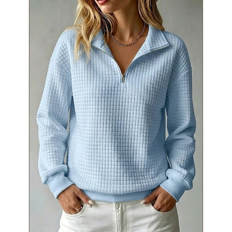 Simone | Sweat texturé à col zippé