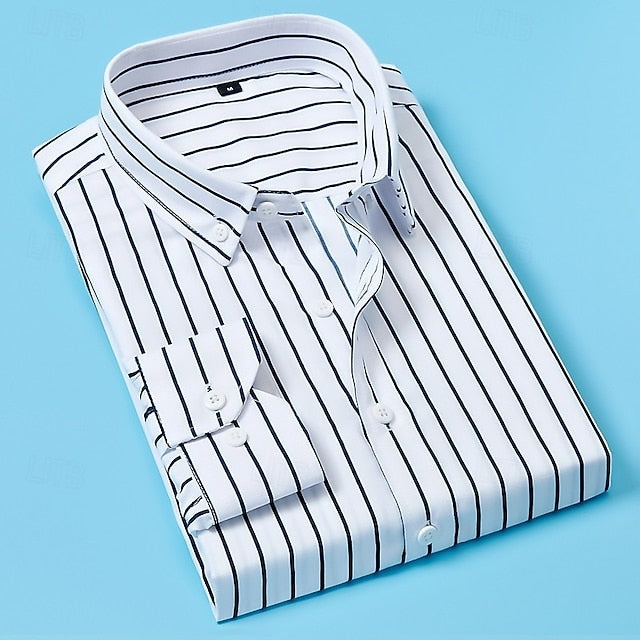 Sébastien | Chemise Rayée à Col Boutonné