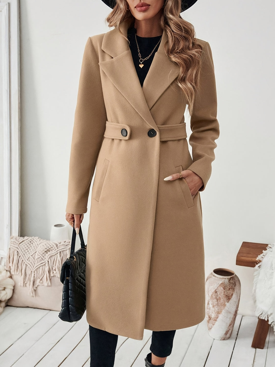 Cécile | Manteau Long Ceinturé Élégant