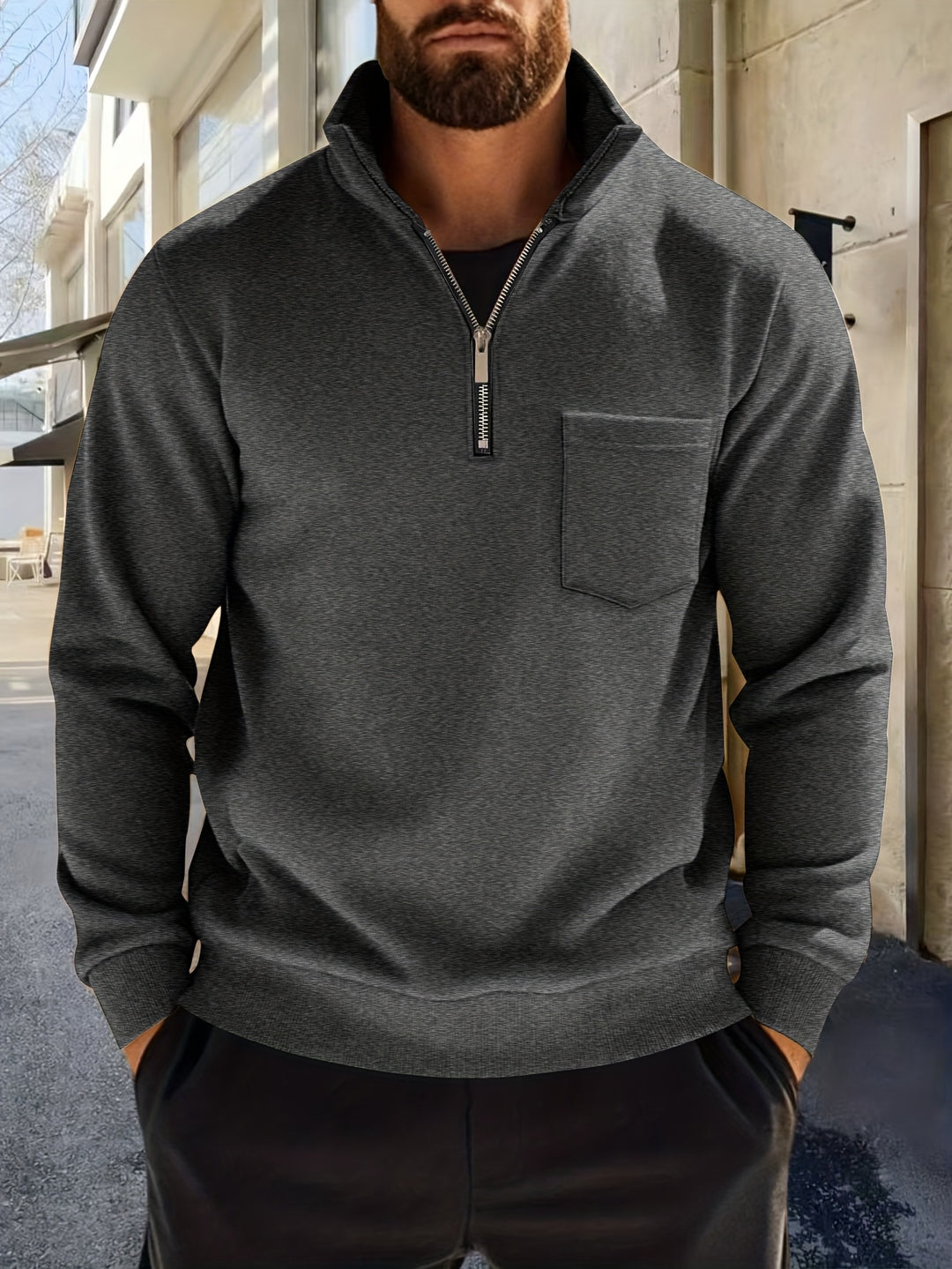 Laurent | Sweat Col Zippé Élégant