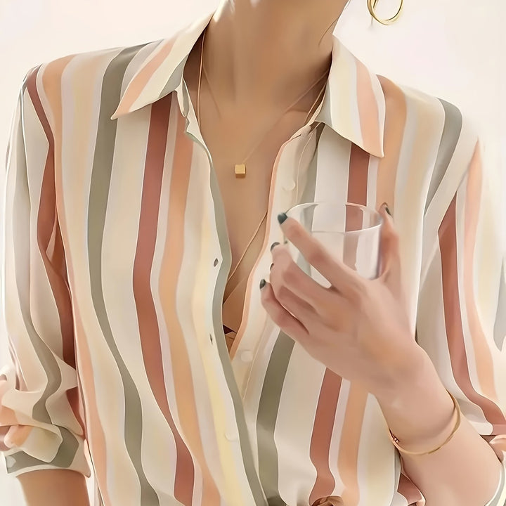 Margaux | Chemise Rayée à Manches Longues